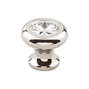 Top Knobs [TK846PN] Crystal Cabinet Knob - Hayley Series - Clear - Polished Nickel Stem - 1 3/16" Dia.