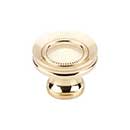 Top Knobs [M290] Die Cast Zinc Cabinet Knob - Button Faced Series - Polished Brass Finish - 1 1/4" Dia.
