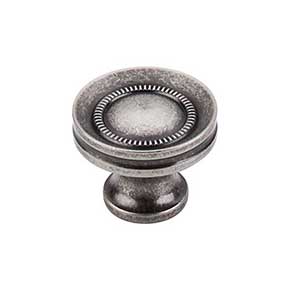 Top Knobs [M294] Die Cast Zinc Cabinet Knob - Button Faced Series - Pewter Antique Finish - 1 1/4" Dia.