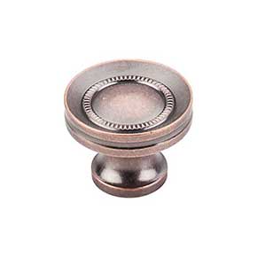 Top Knobs [M297] Die Cast Zinc Cabinet Knob - Button Faced Series - Antique Copper Finish - 1 1/4" Dia.