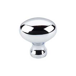 Top Knobs [M369] Die Cast Zinc Cabinet Knob - Egg Series - Polished Chrome Finish - 1 1/4" L