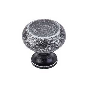 Top Knobs [M273] Die Cast Zinc Cabinet Knob - Flat Faced Series - Black Iron Finish - 1 1/4" Dia.
