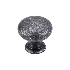 Top Knobs [M283] Die Cast Zinc Cabinet Knob - Mushroom Series - Black Iron Finish - 1 1/4" Dia.