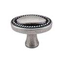 Top Knobs [M401] Die Cast Zinc Cabinet Knob - Oval Rope Series - Pewter Antique Finish - 1 1/4" L