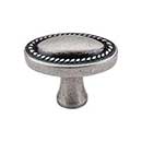 Top Knobs [M401] Die Cast Zinc Cabinet Knob - Oval Rope Series - Pewter Antique Finish - 1 1/4&quot; L