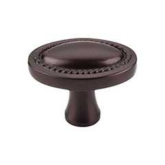 Top Knobs [M751] Die Cast Zinc Cabinet Knob - Oval Rope Series - Oil Rubbed Bronze Finish - 1 1/4&quot; L