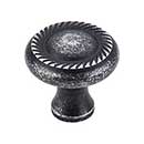 Top Knobs [M327] Die Cast Zinc Cabinet Knob - Swirl Cut Series - Black Iron Finish - 1 1/4&quot; Dia.