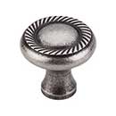 Top Knobs [M329] Die Cast Zinc Cabinet Knob - Swirl Cut Series - Pewter Antique Finish - 1 1/4" Dia.