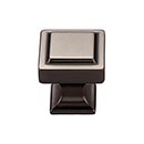 Top Knobs [TK701AG] Die Cast Zinc Cabinet Knob - Ascendra Series - Ash Gray Finish - 1 1/8" Sq.