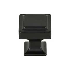 Top Knobs [TK701BLK] Die Cast Zinc Cabinet Knob - Ascendra Series - Flat Black Finish - 1 1/8&quot; Sq.