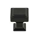 Top Knobs [TK701BLK] Die Cast Zinc Cabinet Knob - Ascendra Series - Flat Black Finish - 1 1/8" Sq.