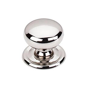 Top Knobs [M1316] Solid Brass Cabinet Knob - Victoria Series - Polished Nickel Finish - 1 1/4" Dia.