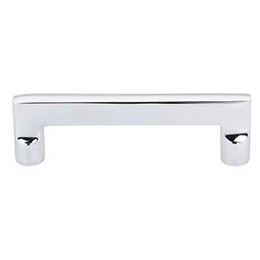 Top Knobs [M1973] Solid Bronze Cabinet Pull Handle - Flat Sided Pull Series - Standard Size - Polished Chrome Finish - 4" C/C - 4 5/8" L