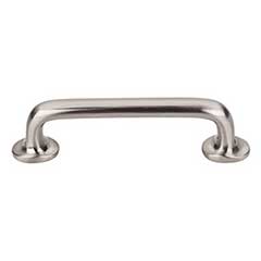 Top Knobs [M1987] Solid Bronze Cabinet Pull Handle - Rounded Pull Series - Standard Size - Brushed Satin Nickel Finish - 4&quot; C/C - 5&quot; L