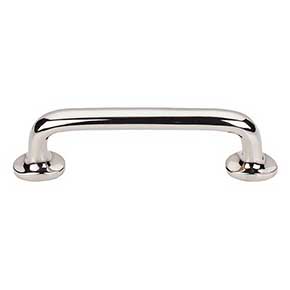 Top Knobs [M1989] Solid Bronze Cabinet Pull Handle - Rounded Pull Series - Standard Size - Polished Nickel Finish - 4" C/C - 5" L