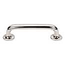Top Knobs [M1989] Solid Bronze Cabinet Pull Handle - Rounded Pull Series - Standard Size - Polished Nickel Finish - 4" C/C - 5" L