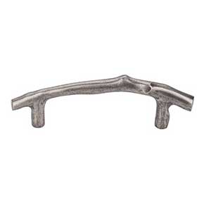 Top Knobs [M1340] Solid Bronze Cabinet Bar Pull Handle - Twig Pull Series - Standard Size - Silicon Bronze Light Finish - 3 1/2" C/C - 5 3/16" L