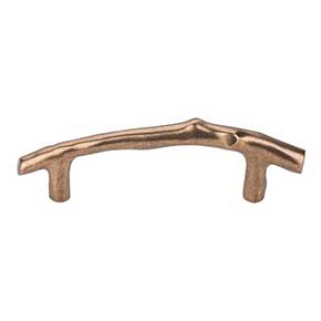 Top Knobs [M1341] Solid Bronze Cabinet Bar Pull Handle - Twig Pull Series - Standard Size - Light Bronze Finish - 3 1/2" C/C - 5 3/16" L