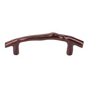 Top Knobs [M1343] Solid Bronze Cabinet Bar Pull Handle - Twig Pull Series - Standard Size - Mahogany Bronze Finish - 3 1/2" C/C - 5 3/16" L