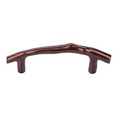 Top Knobs [M1343] Solid Bronze Cabinet Pull Handle - Twig Pull Series - Standard Size - Mahogany Bronze Finish - 3 1/2" C/C - 5 3/16" L