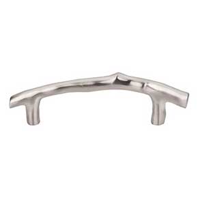 Top Knobs [M1960] Solid Bronze Cabinet Bar Pull Handle - Twig Pull Series - Standard Size - Brushed Satin Nickel Finish - 3 1/2" C/C - 5 3/16" L