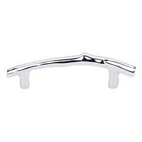 Top Knobs [M1961] Solid Bronze Cabinet Bar Pull Handle - Twig Pull Series - Standard Size - Polished Chrome Finish - 3 1/2" C/C - 5 3/16" L