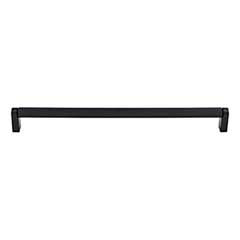 Top Knobs [M2634] Plated Steel Cabinet Bar Pull Handle - Amwell Series - Oversized - Flat Black Finish - 15&quot; C/C - 15 3/8&quot; L