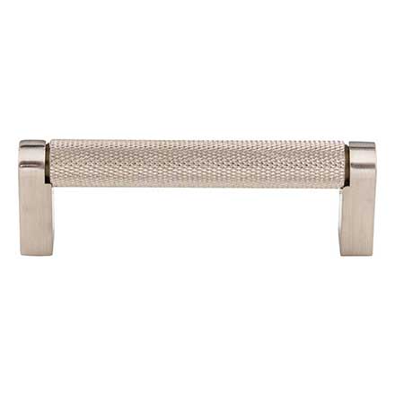 Top Knobs [M2643] Plated Steel Cabinet Bar Pull Handle - Amwell Series - Standard Size - Brushed Satin Nickel Finish - 3 3/4" C/C - 4 3/8" L