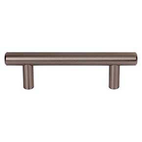 Top Knobs [M2453] Plated Steel Cabinet Bar Pull Handle - Hopewell Series - Standard Size - Ash Gray Finish - 3" C/C - 4 9/16" L
