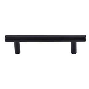 Top Knobs [M988] Plated Steel Cabinet Bar Pull Handle - Hopewell Series - Standard Size - Flat Black Finish - 3 3/4" C/C - 5 5/16" L