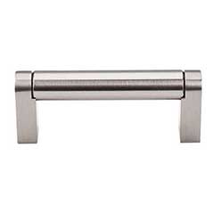 Top Knobs [M1001] Plated Steel Cabinet Bar Pull Handle - Pennington Series - Standard Size - Brushed Satin Nickel Finish - 3&quot; C/C - 3 3/8&quot; L