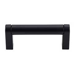 Top Knobs [M1015] Plated Steel Cabinet Bar Pull Handle - Pennington Series - Standard Size - Flat Black Finish - 3&quot; C/C - 3 3/8&quot; L
