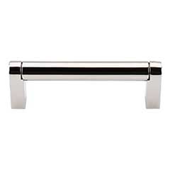 Top Knobs [M1255] Plated Steel Cabinet Bar Pull Handle - Pennington Series - Standard Size - Polished Nickel Finish - 3 3/4" C/C - 4 3/8" L