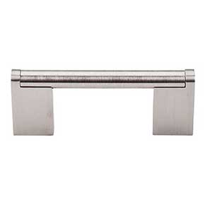 Top Knobs [M1040] Plated Steel Cabinet Bar Pull Handle - Princetonian Series - Standard Size - Brushed Satin Nickel Finish - 3" C/C - 3 3/4" L