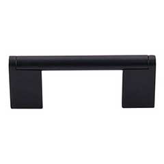 Top Knobs [M1054] Plated Steel Cabinet Bar Pull Handle - Princetonian Series - Standard Size - Flat Black Finish - 3&quot; C/C - 3 3/4&quot; L
