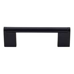 Top Knobs [M1055] Plated Steel Cabinet Bar Pull Handle - Princetonian Series - Standard Size - Flat Black Finish - 3 3/4&quot; C/C - 4 9/16&quot; L