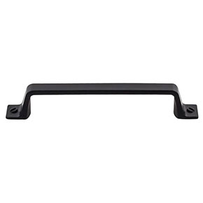Top Knobs [TK744BLK] Die Cast Zinc Cabinet Pull Handle - Channing Series - Oversized - Flat Black Finish - 5 1/16" C/C - 6 3/8" L