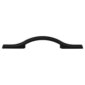 Top Knobs [TK753BLK] Die Cast Zinc Cabinet Pull Handle - Somerdale Series - Standard Size - Flat Black Finish - 3 3/4" C/C - 7 3/4" L