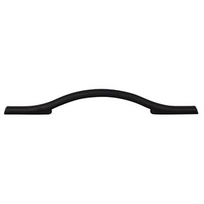Top Knobs [TK754BLK] Die Cast Zinc Cabinet Pull Handle - Somerdale Series - Oversized - Flat Black Finish - 5 1/16" C/C - 9 1/16" L