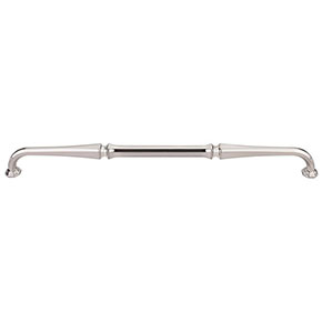 Top Knobs [TK345BSN] Die Cast Zinc Cabinet Pull Handle - Chalet Series - Oversized - Brushed Satin Nickel Finish - 12" C/C - 12 5/8" L