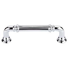 Top Knobs [TK322PC] Die Cast Zinc Cabinet Pull Handle - Reeded Series - Standard Size - Polished Chrome Finish - 3 3/4" C/C - 4 7/16" L