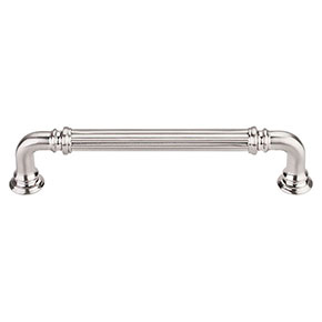 Top Knobs [TK323BSN] Die Cast Zinc Cabinet Pull Handle - Reeded Series - Oversized - Brushed Satin Nickel Finish - 5" C/C - 5 11/16" L