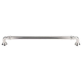 Top Knobs [TK325PN] Die Cast Zinc Cabinet Pull Handle - Reeded Series - Oversized - Polished Nickel Finish - 9" C/C - 9 11/16" L