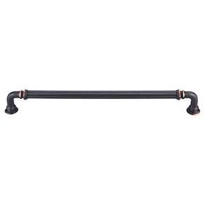 Top Knobs [TK325UM] Die Cast Zinc Cabinet Pull Handle - Reeded Series - Oversized - Umbrio Finish - 9" C/C - 9 11/16" L