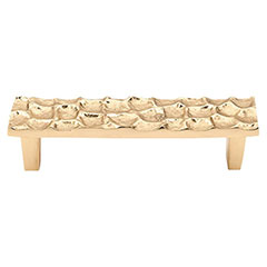 Top Knobs [TK304BR] Solid Brass Cabinet Pull Handle - Cobblestone Series - Standard Size - Brass Finish - 3 3/4&quot; C/C - 4 5/8&quot; L