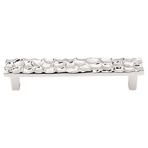 Top Knobs [TK305PN] Solid Brass Cabinet Pull Handle - Cobblestone Series - Oversized - Polished Nickel Finish - 5 1/16" C/C - 5 7/8" L