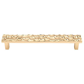 Top Knobs [TK306BR] Solid Brass Cabinet Pull Handle - Cobblestone Series - Oversized - Brass Finish - 6 5/16" C/C - 7 1/8" L