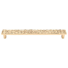 Top Knobs [TK308BR] Solid Brass Cabinet Pull Handle - Cobblestone Series - Oversized - Brass Finish - 8 13/16" C/C - 9 3/4" L