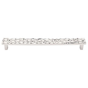 Top Knobs [TK308PN] Solid Brass Cabinet Pull Handle - Cobblestone Series - Oversized - Polished Nickel Finish - 8 13/16" C/C - 9 3/4" L