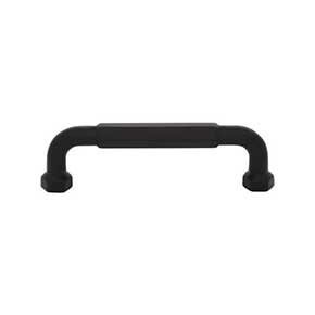 Top Knobs [TK3201BLK] Die Cast Zinc Cabinet Pull Handle - Dustin Series - Standard Size - Flat Black Finish - 3 3/4" C/C - 4 3/8" L
